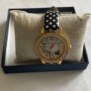 Betsey Johnson Polka Dot Black & White Watch